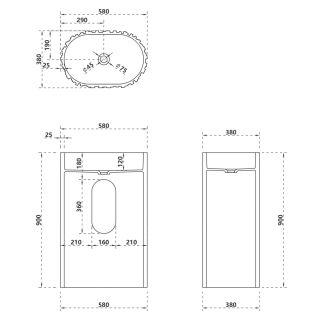 Напольная раковина ABBER Stein AS2551-H 58см белый матовый